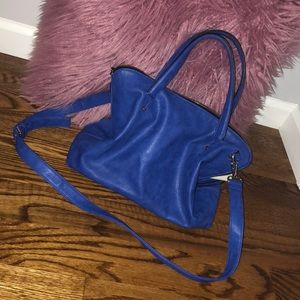 royal blue Zara crossbody w/ removable cross strap